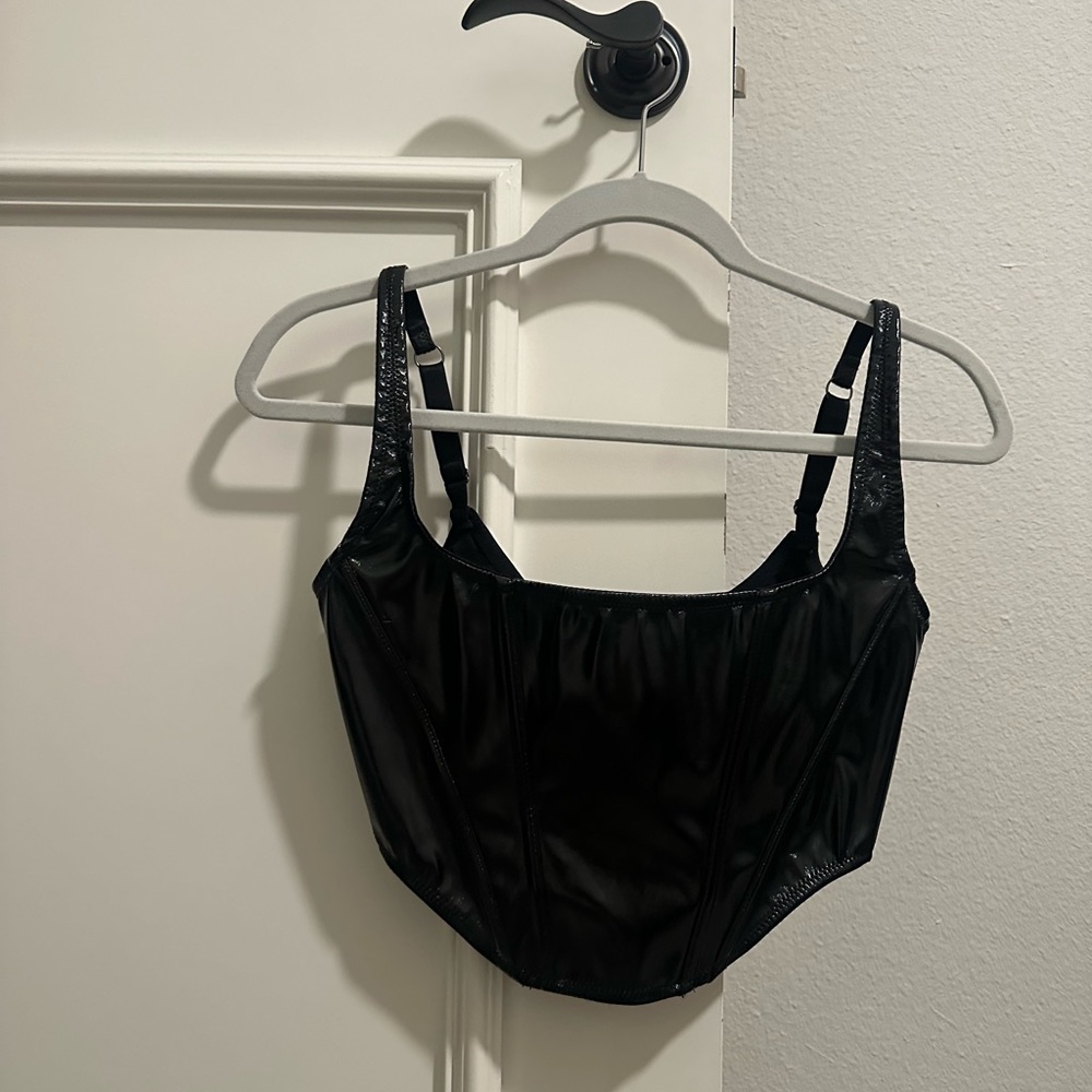 Urban Outfitters faux leather crop top